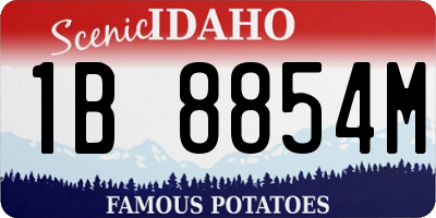 ID license plate 1B8854M