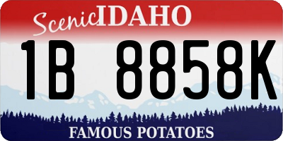 ID license plate 1B8858K