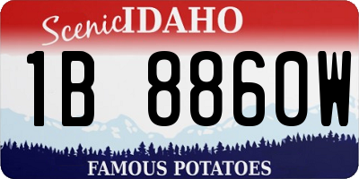 ID license plate 1B8860W