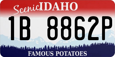 ID license plate 1B8862P
