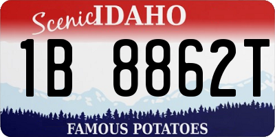 ID license plate 1B8862T