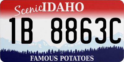 ID license plate 1B8863C