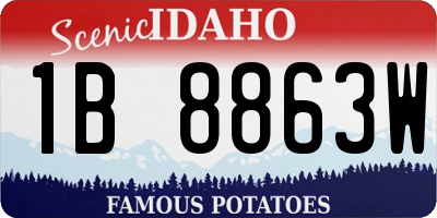 ID license plate 1B8863W