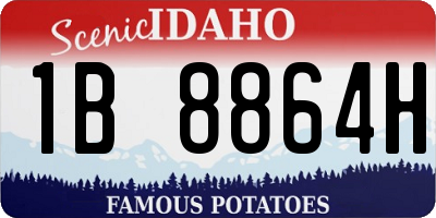 ID license plate 1B8864H