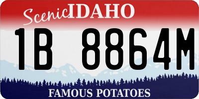 ID license plate 1B8864M