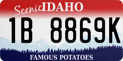 ID license plate 1B8869K
