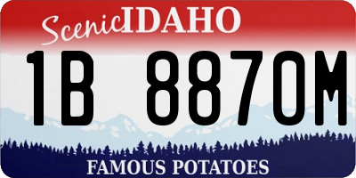 ID license plate 1B8870M