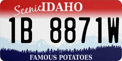 ID license plate 1B8871W