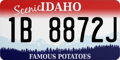 ID license plate 1B8872J