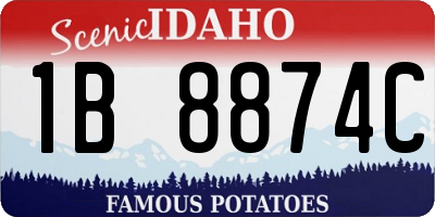 ID license plate 1B8874C