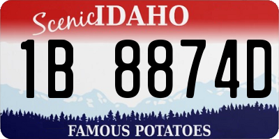 ID license plate 1B8874D