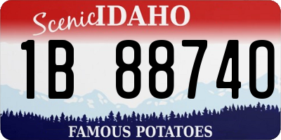 ID license plate 1B8874O