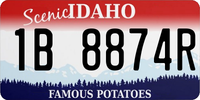 ID license plate 1B8874R