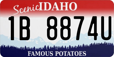 ID license plate 1B8874U