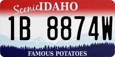 ID license plate 1B8874W