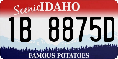 ID license plate 1B8875D