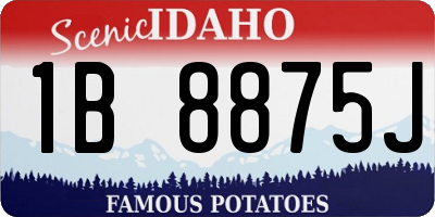 ID license plate 1B8875J