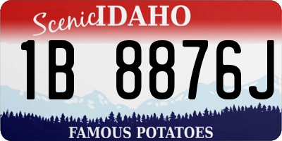 ID license plate 1B8876J