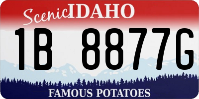 ID license plate 1B8877G