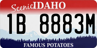 ID license plate 1B8883M
