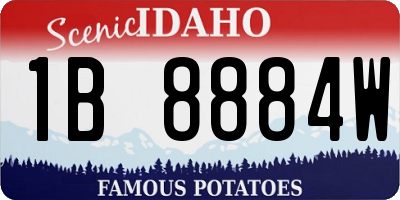ID license plate 1B8884W