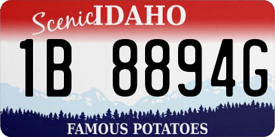 ID license plate 1B8894G