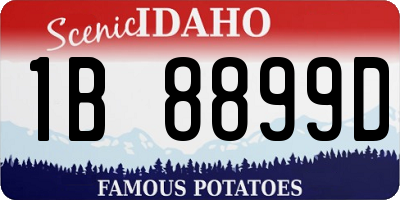 ID license plate 1B8899D