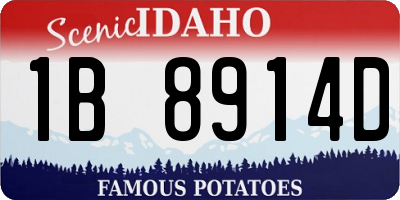 ID license plate 1B8914D