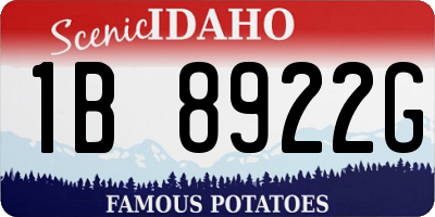 ID license plate 1B8922G
