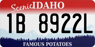 ID license plate 1B8922L