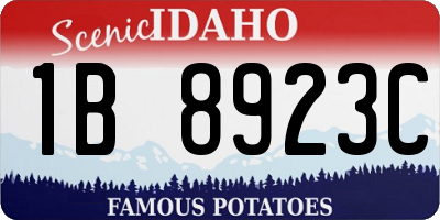 ID license plate 1B8923C