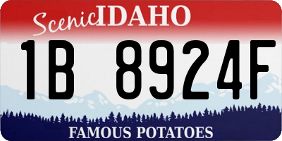 ID license plate 1B8924F