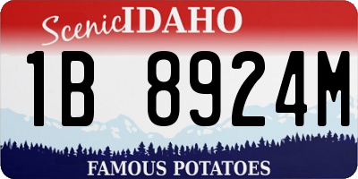 ID license plate 1B8924M