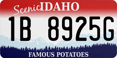 ID license plate 1B8925G