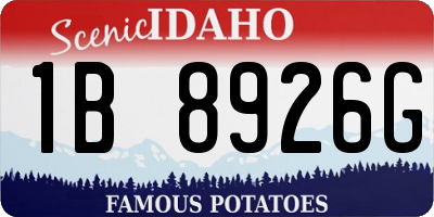 ID license plate 1B8926G