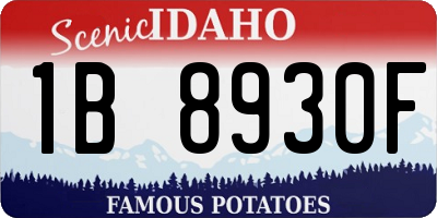 ID license plate 1B8930F