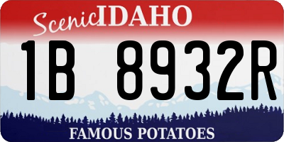 ID license plate 1B8932R