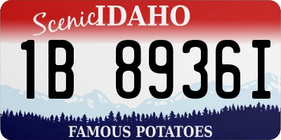 ID license plate 1B8936I