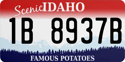 ID license plate 1B8937B