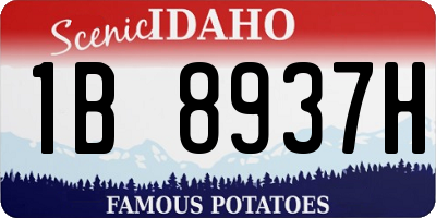 ID license plate 1B8937H
