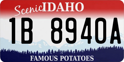ID license plate 1B8940A