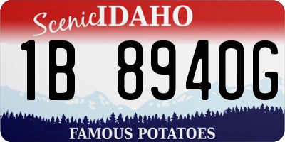 ID license plate 1B8940G