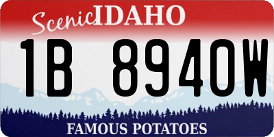 ID license plate 1B8940W