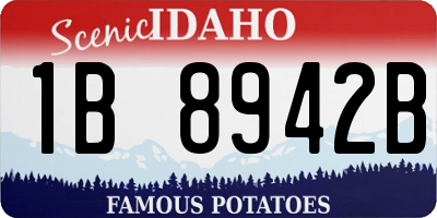 ID license plate 1B8942B