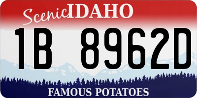 ID license plate 1B8962D