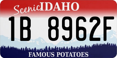 ID license plate 1B8962F