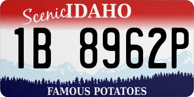 ID license plate 1B8962P