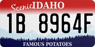 ID license plate 1B8964F