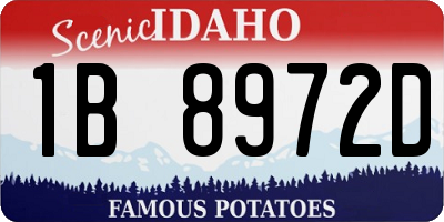 ID license plate 1B8972D