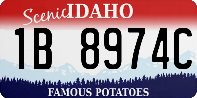 ID license plate 1B8974C